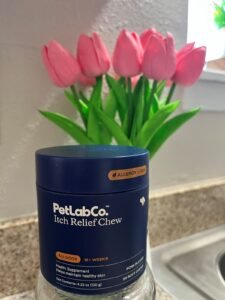 PetLabCo dog with tulips