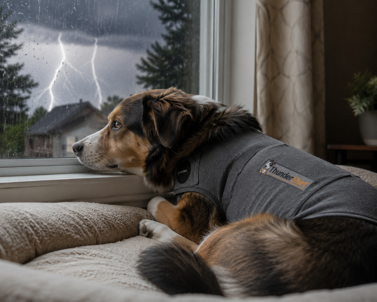 Thundershirt calming wrap for dog health and happiness